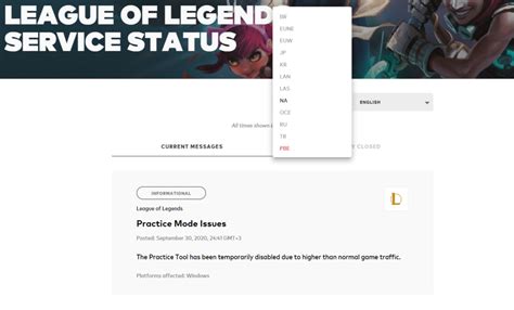 lol pbe status|Riot Games Service Status